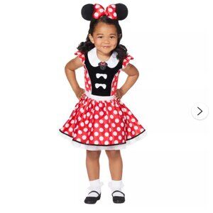 Disney Halloween Toddler Minnie Mouse Red Dress Costume Size 5T-6T